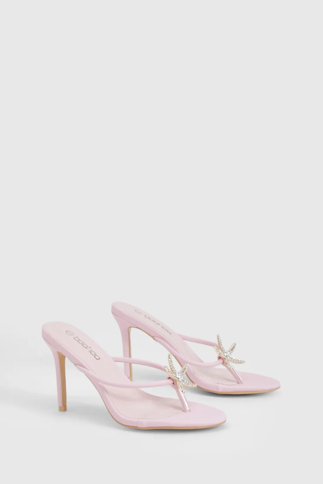 Heels | Embellished Starfish Toe Post Heeled Mules | boohoo | Boohoo.com (UK & IE)