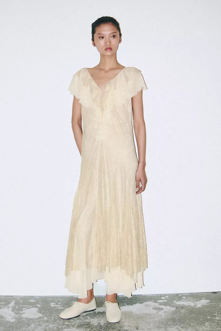 LACE RUFFLED DRESS ZW COLLECTION | Zara US