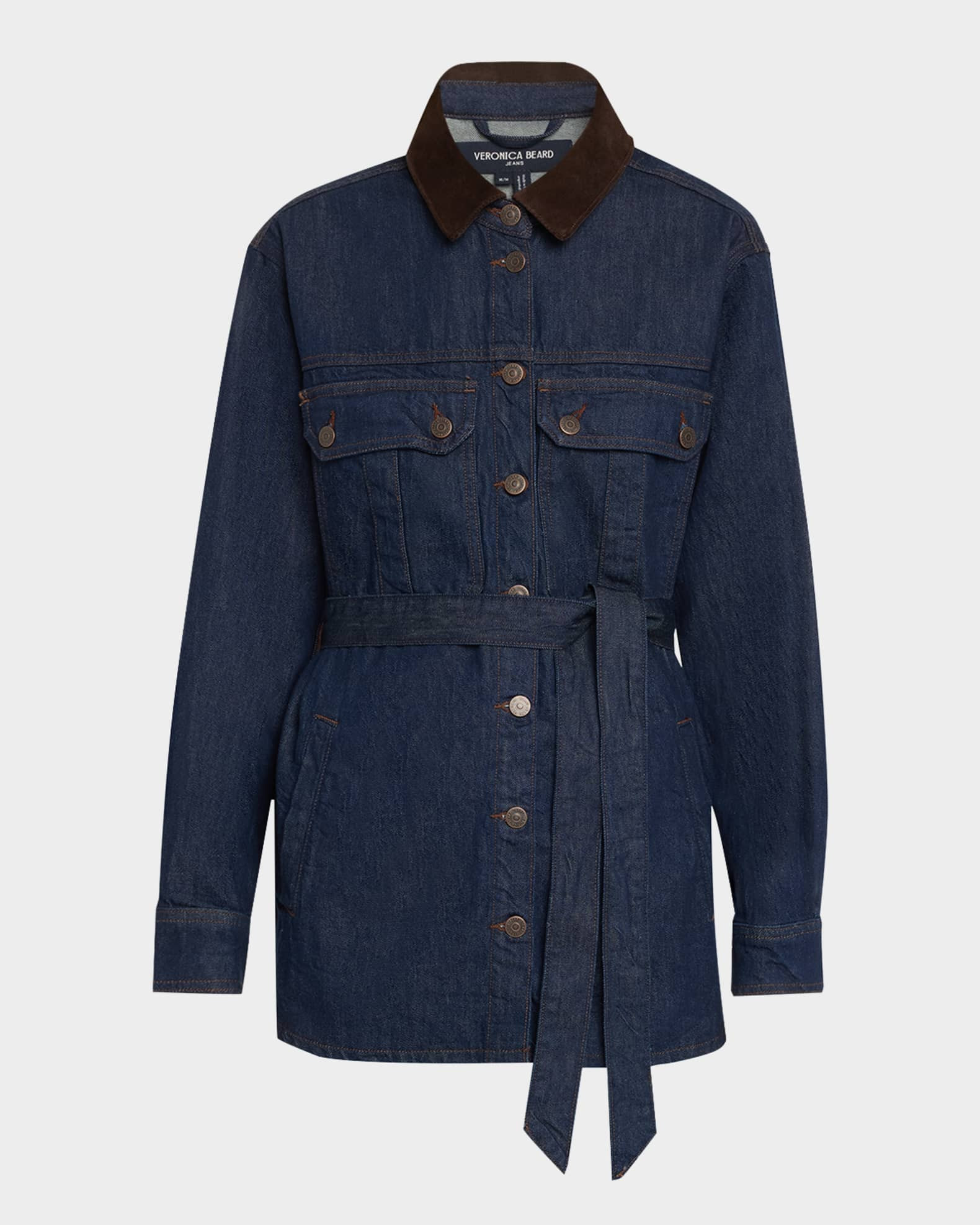Mikaela Belted Denim Shacket | Neiman Marcus