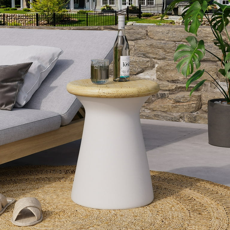 COSIEST Outdoor&Indoor Patio Round Lightweight Concrete Accent Coffee Table | Walmart (US)