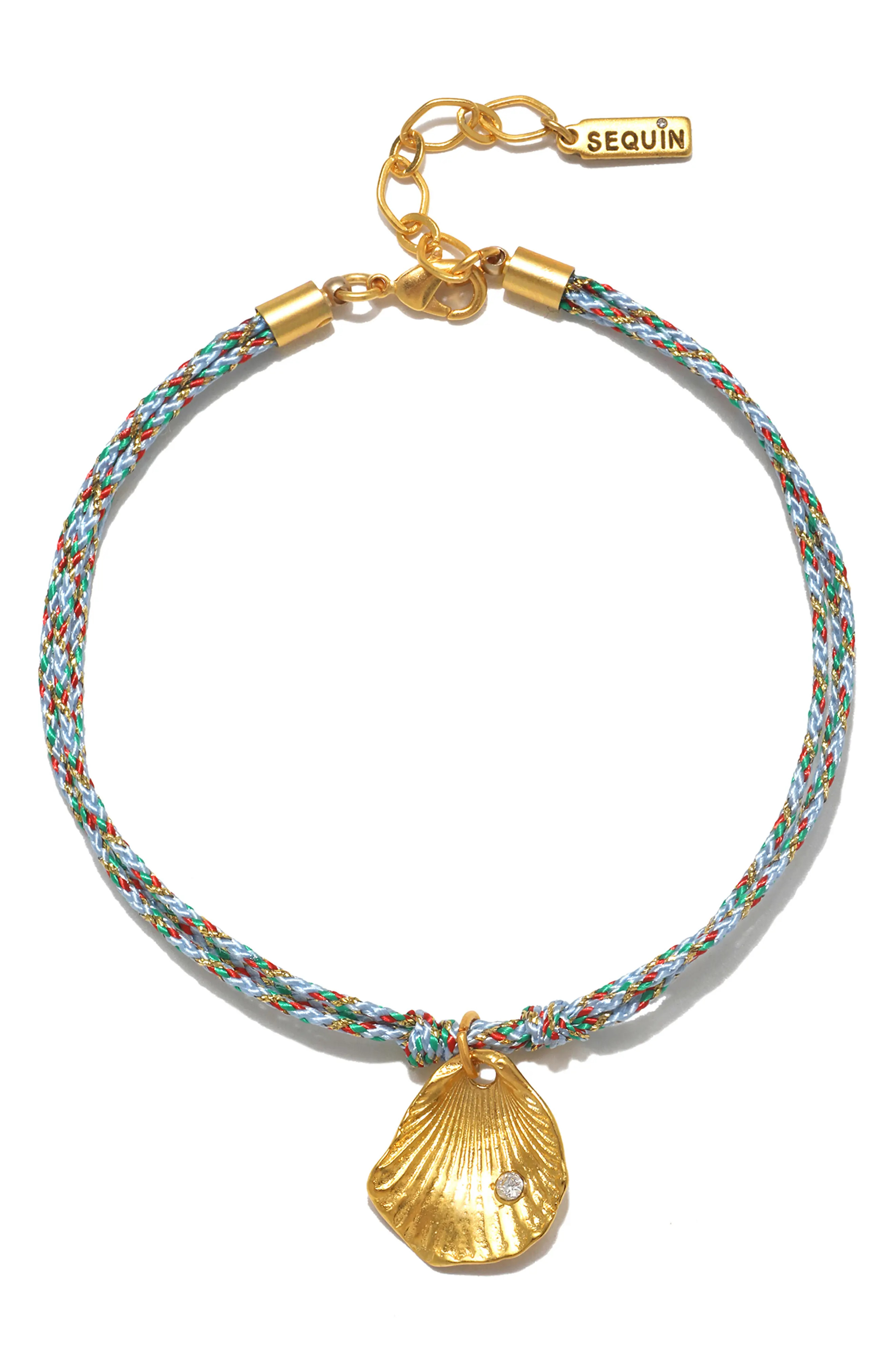 Concha Cord Seashell & Crystal Anklet (Women) | Nordstrom | Nordstrom