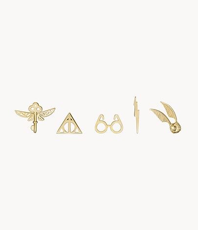 Limited Edition Harry Potter™ Gold-Tone Stainless Steel Stud Earrings | Fossil (US)