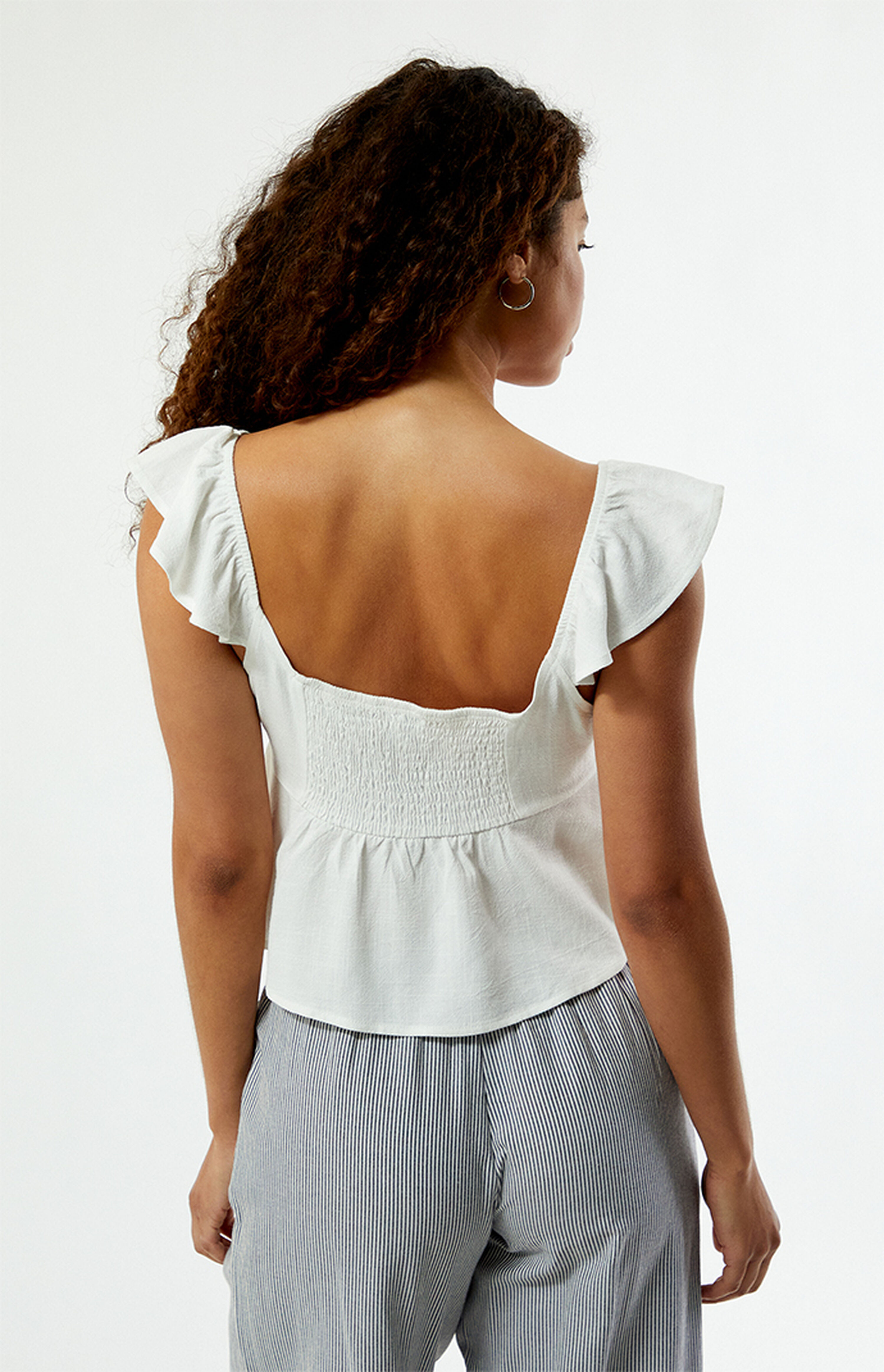 LA Hearts Keyhole Linen Babydoll Top | PacSun | PacSun