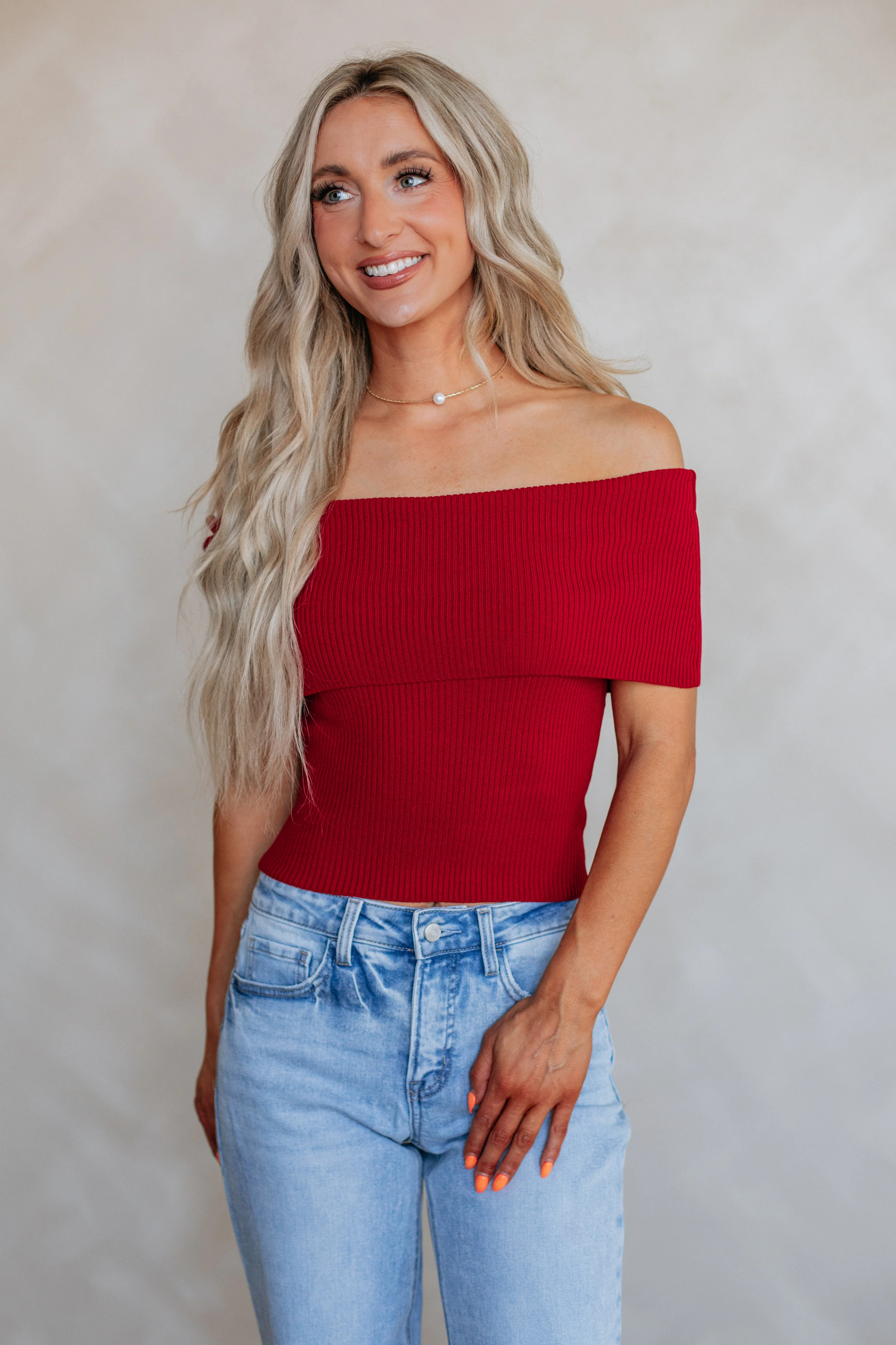 Tianna Off The Shoulder Top Sangria / Medium | Wild Oak Boutique