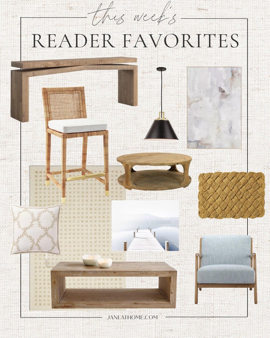 This week's most popular home decor and furniture finds from the blog, including coffee tables, living room chairs and rugs, console table ideas, wall art, lighting, pillow covers, and summer porch decor! 



#LTKHome #LTKSeasonal #LTKSaleAlert