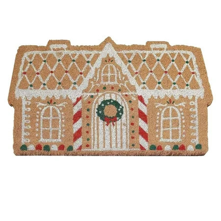 Christmas Gingerbread House Shaped Area Rug, Non-Slip Ultra Soft Microfiber Door Mat Plush Decorative Welcome Mat for Living Room Bedroom Decor, 31.5 inches | Walmart (US)