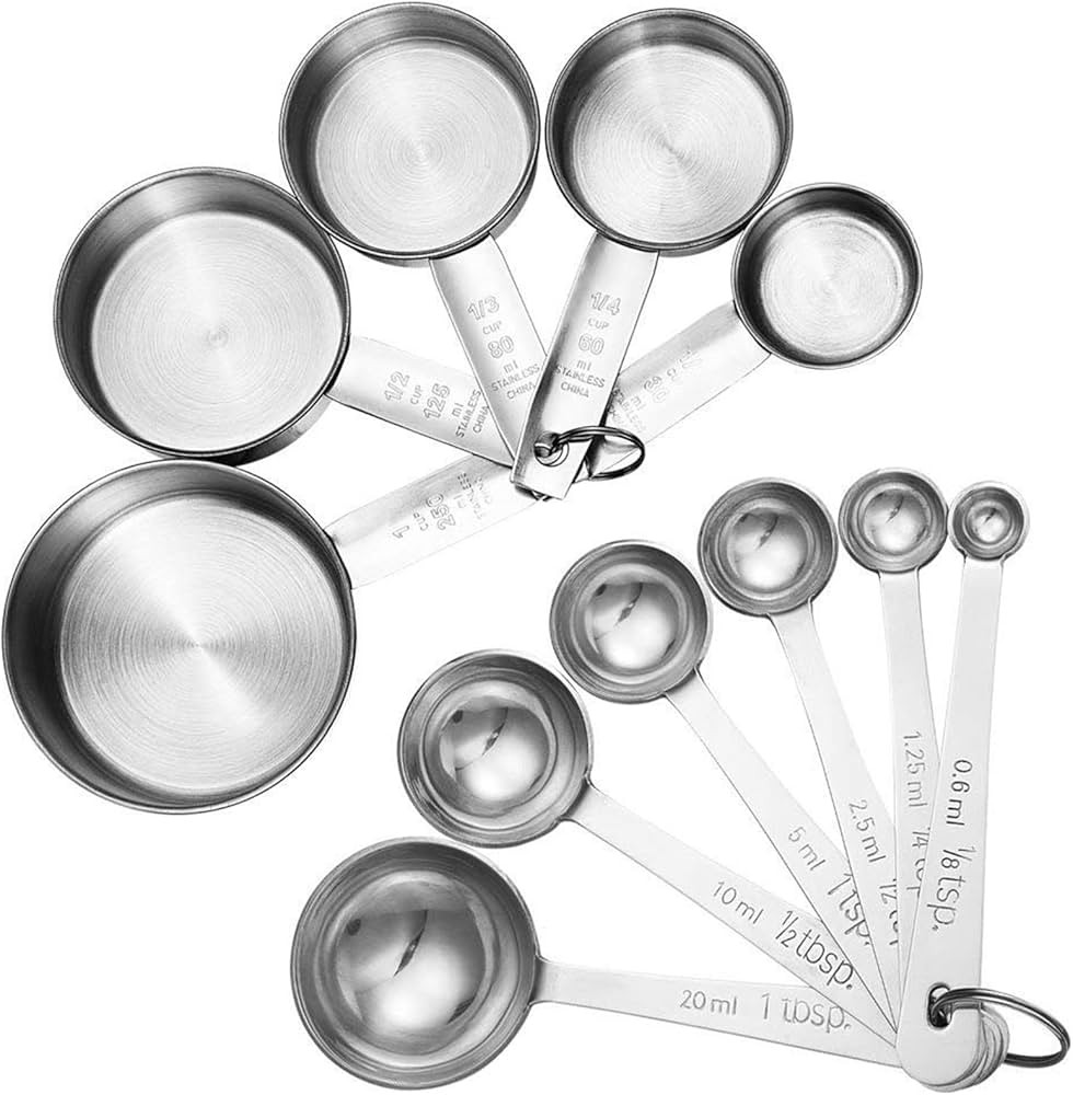 Accmor 11 Piece Stainless Steel Measuring Spoons Cups Set, Premium Stackable Tablespoons Measurin... | Amazon (US)