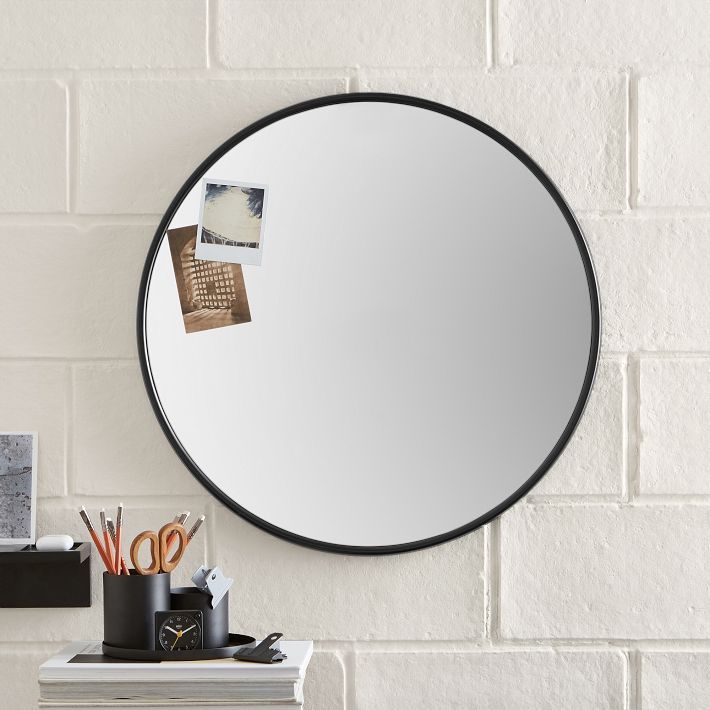 No Nails Round Metal Framed Mirror | Pottery Barn Teen