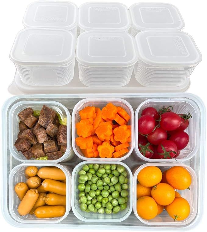Food Storage Containers with Lids Airtight 6PCS Removable Individual BPAFree Plastic Food Contain... | Amazon (US)