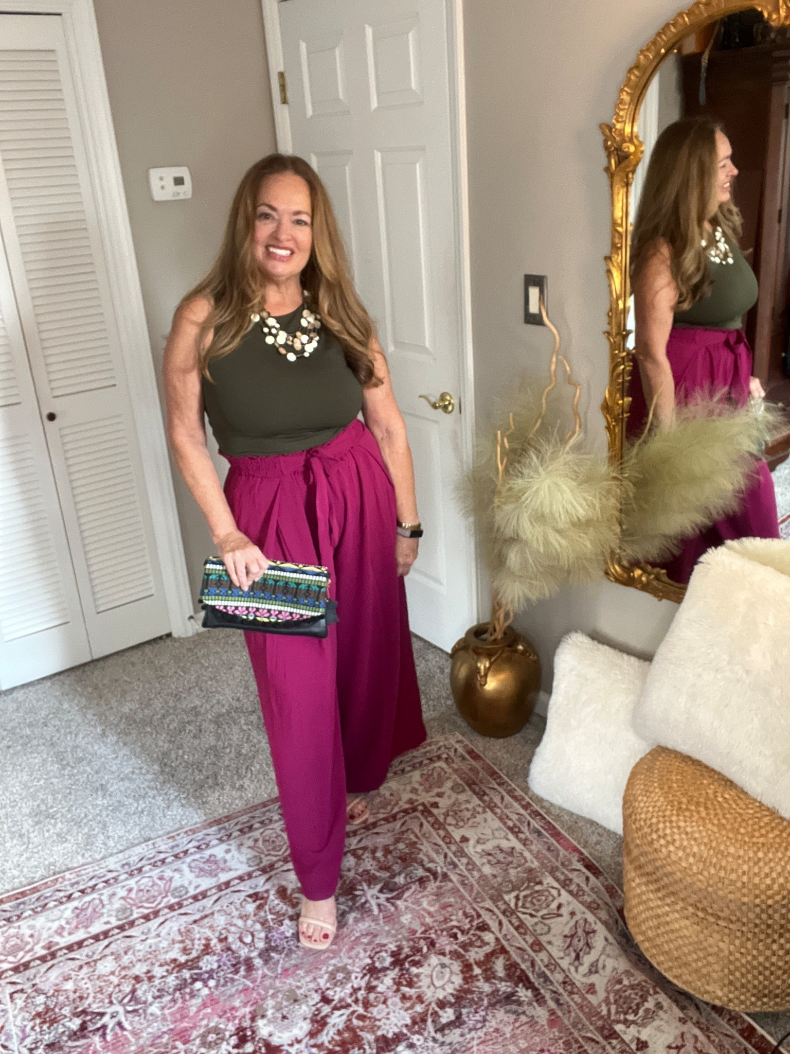 High waisted tie bow pants with wide leg in festival. 

#LTKWorkwear #LTKgrwm #LTKTravel