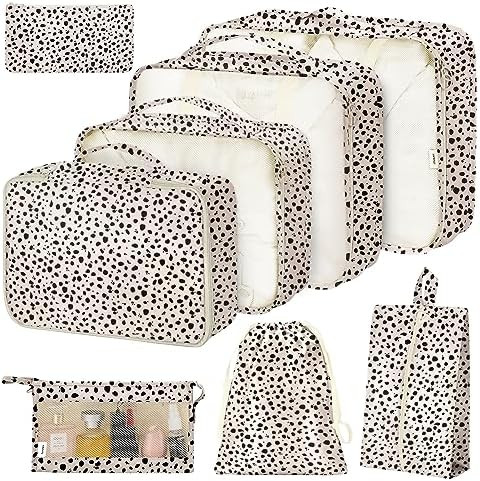 8 Set Packing Cubes for Suitcases, Packing Cube with Shoe, Cosmetics, Clothing, and Accessories B... | Amazon (US)