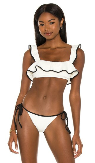 Pique Jane Bikini Top in Ecru & Black | Revolve Clothing (Global)