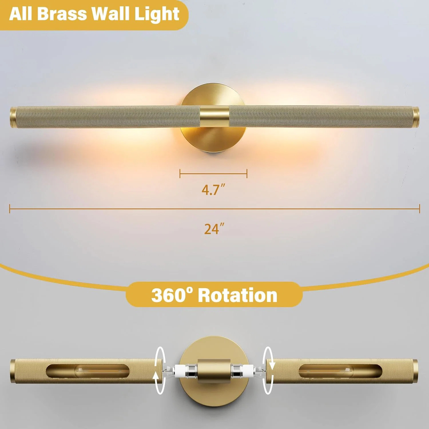 Rhyus Sophisticated Luxury Solid Brass Rotatable Picture Lights | Wayfair North America