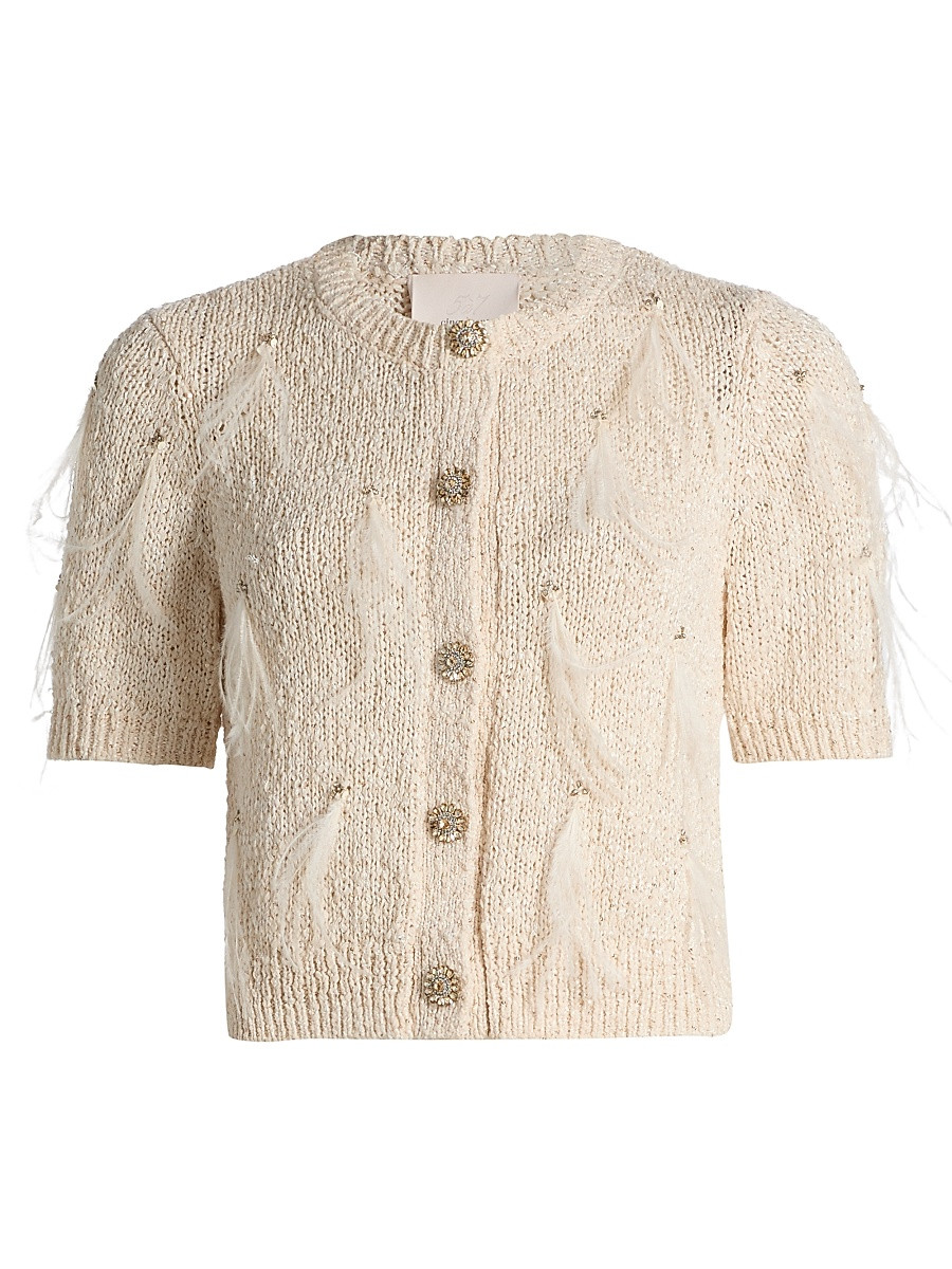 Women's Coralie Cotton-Blend Cardigan - Kelp Forest - Size Medium | Saks Fifth Avenue
