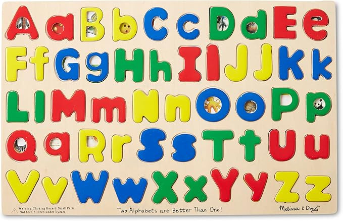 Melissa & Doug Upper & Lower Case Alphabet Letters Wooden Puzzle - 52 Pieces | Amazon (US)
