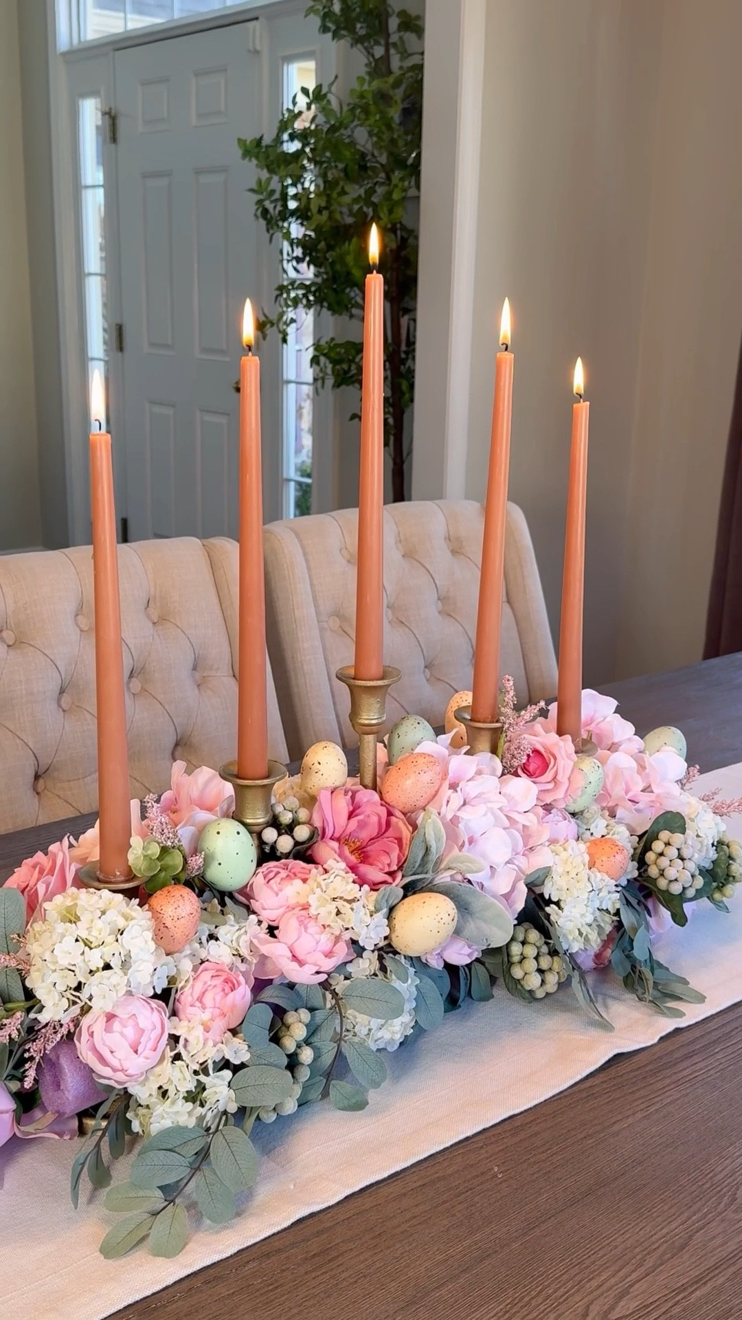 DIY Pool Noodle Floral Centerpiece🌸Elevate your Spring table decor with this easy DIY. Transform a simple pool noodle into a stunning candelabra centerpiece adorned with vibrant florals. A creative and budget-friendly way to add charm and elegance to any gathering. 

Looks like a professional premade arrangement, expertly crafted, with no hint that a pool noodle is the secret behind holding your centerpiece together. Say goodbye to the hassle of dry oasis blocks with this solution!

To create your own, start by folding the pool noodle in half and cut into two equal pieces. Slide 5 taper holders in between the noodles evenly spaced and secure with zip ties. make sure it’s nice a tight so you can lift the arrangement without the taper holders sliding around. Arrange your choice of faux florals and greens by inserting into the noodle, ensuring to start with your greenery and work to cover all sides, layering in your biggest to smallest floral elements. 

Light your candles or for use flameless tapers and enjoy! This versatile DIY can be customized for any season or event, making it a versatile centerpiece for all occasions. 

#LTKParties #LTKSeasonal #LTKHome