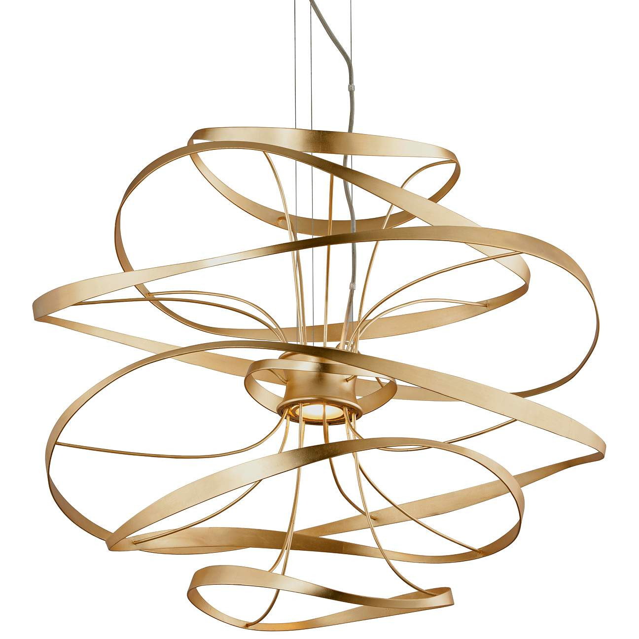 Corbett Calligraphy 34"W Gold Leaf LED Pendant Light | Lamps Plus