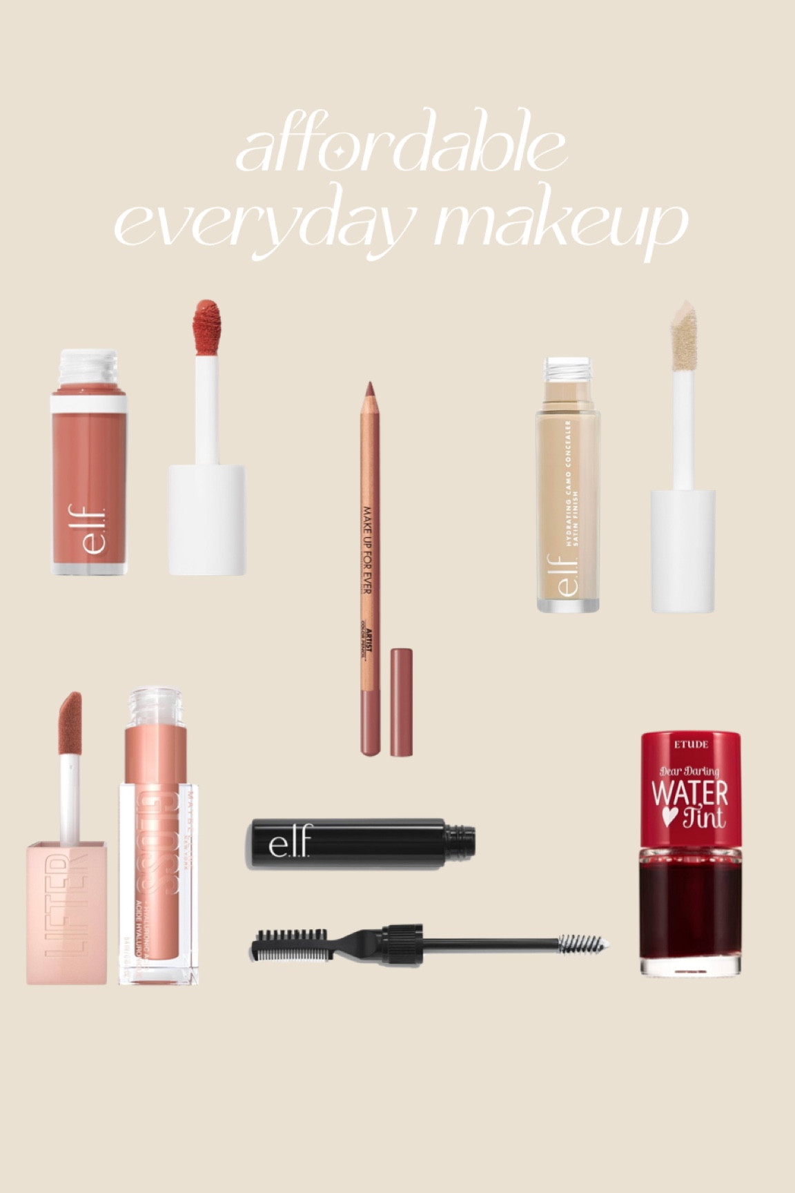 affordable makeup I use everyday and I love!! 
Blush tono dusty rose
Concealer tono light beige
Maybelline lifter gloss tono stone 008
Etude tint tono cherry ade


#LTKBeauty #LTKFindsUnder50