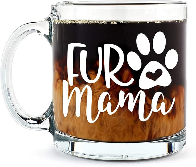 Fur Mama Cute Cat and Dog Mom Mug- Funny Pet Coffee Mug - 13OZ Glass Coffee Mug - Mugs For Women,... | Amazon (US)