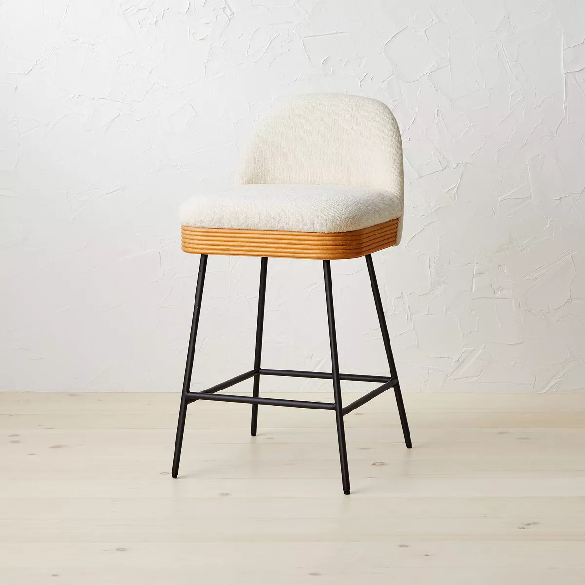 Sepulveda Mixed Material Counter Height Barstool Ivory/Natural - Opalhouse designed with Jungalow... | Target