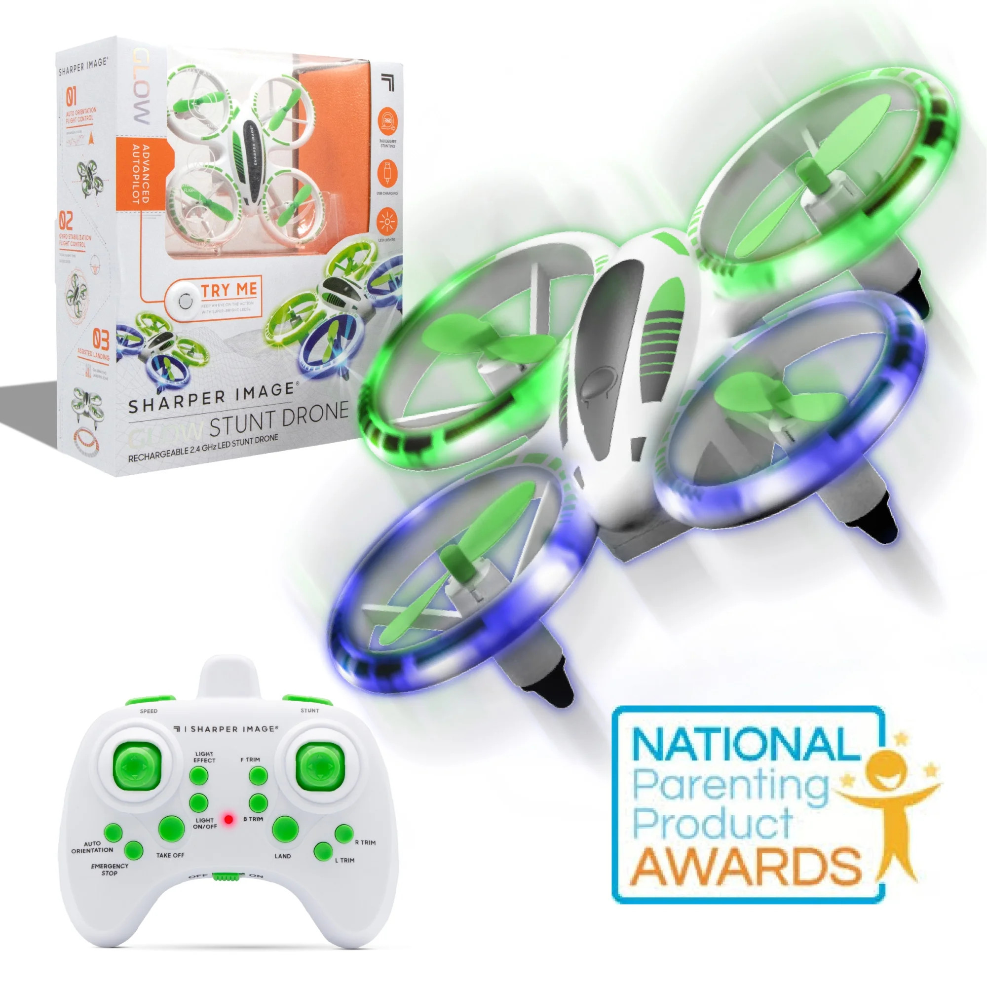 Sharper Image® 2.4GHz RC Glow Up Stunt Drone with LED Lights | Walmart (US)