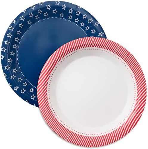 Cheerland 4th of July Plates Patriotic American Paper Plate Party Supplies for Memorial Day Fourt... | Amazon (US)