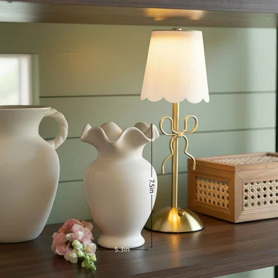 Aesthetically Pleasing! This Off-White Ceramic Vase With Ruffled Rim Is A Versatile Desktop Decoration. | Wayfair North America