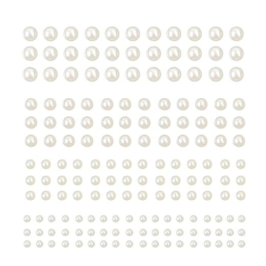 990 Pcs Self Adhesive Pearl Stickers,White/Colorful Flat Back Pearls Sticker for Face Beauty Make... | Amazon (US)