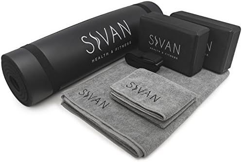 Sivan Health and Fitness Yoga Set 6-Piece– Includes 1/2" Ultra Thick NBR Exercise Mat, 2 Yoga B... | Amazon (US)