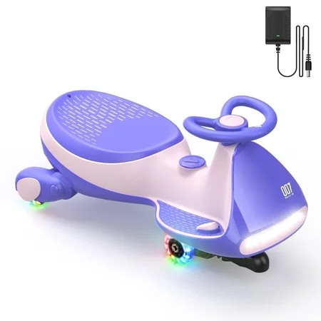 FanttikRide N7 Pro Electric Wiggle Car, Rechargeable Battery, 2-Speed, Anti-Rollover, Flashing Wheels, Bluetooth, Kids Car for Ages 3+, 150 lbs, Pink | Walmart (US)