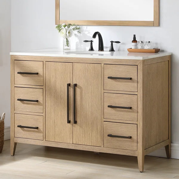 Alsup 48'' Single Bathroom Vanity with Quartz Top | Wayfair North America