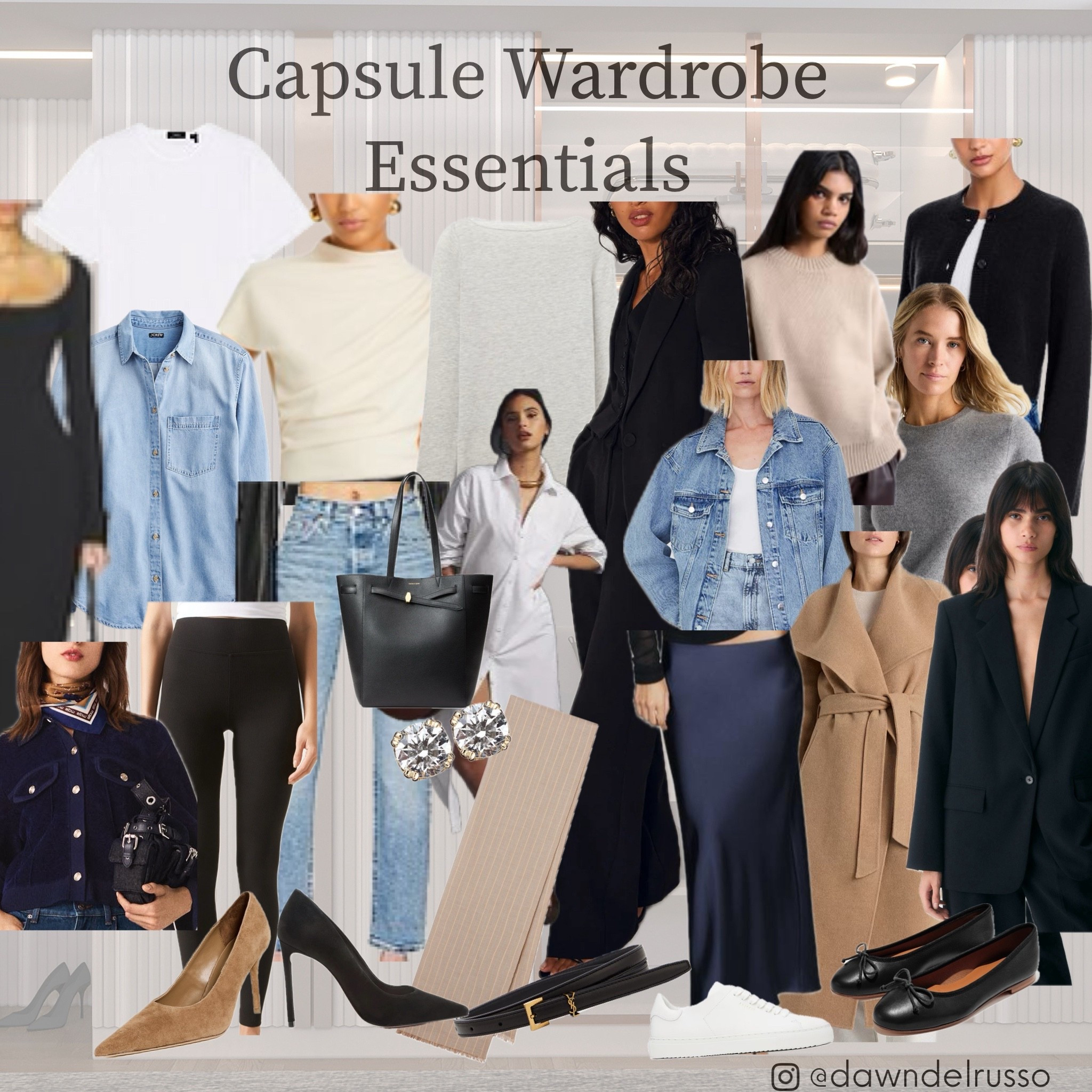 The capsule wardrobe pieces to always have in your closet #livetheglamour #curateyourlife 