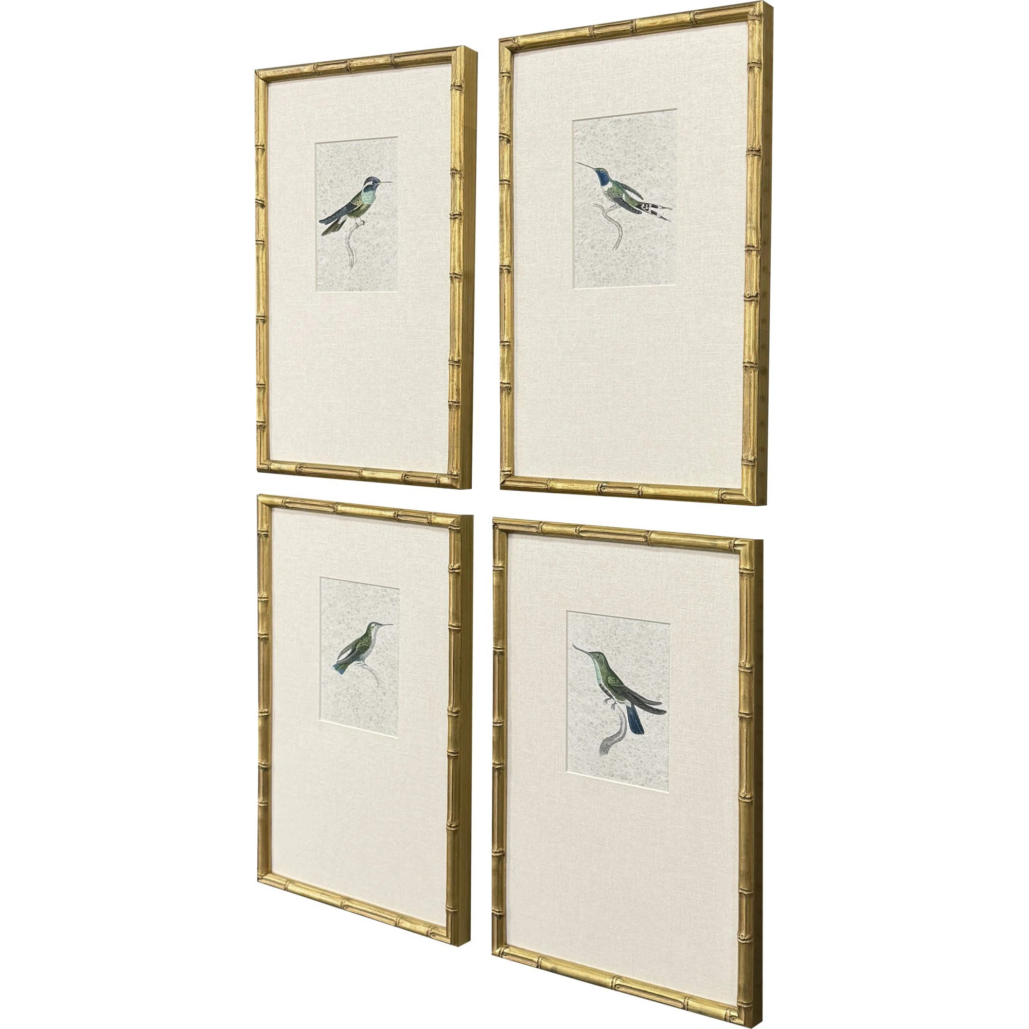 Antique Hummingbirds Framed Art (Set of 4) | Wayfair North America