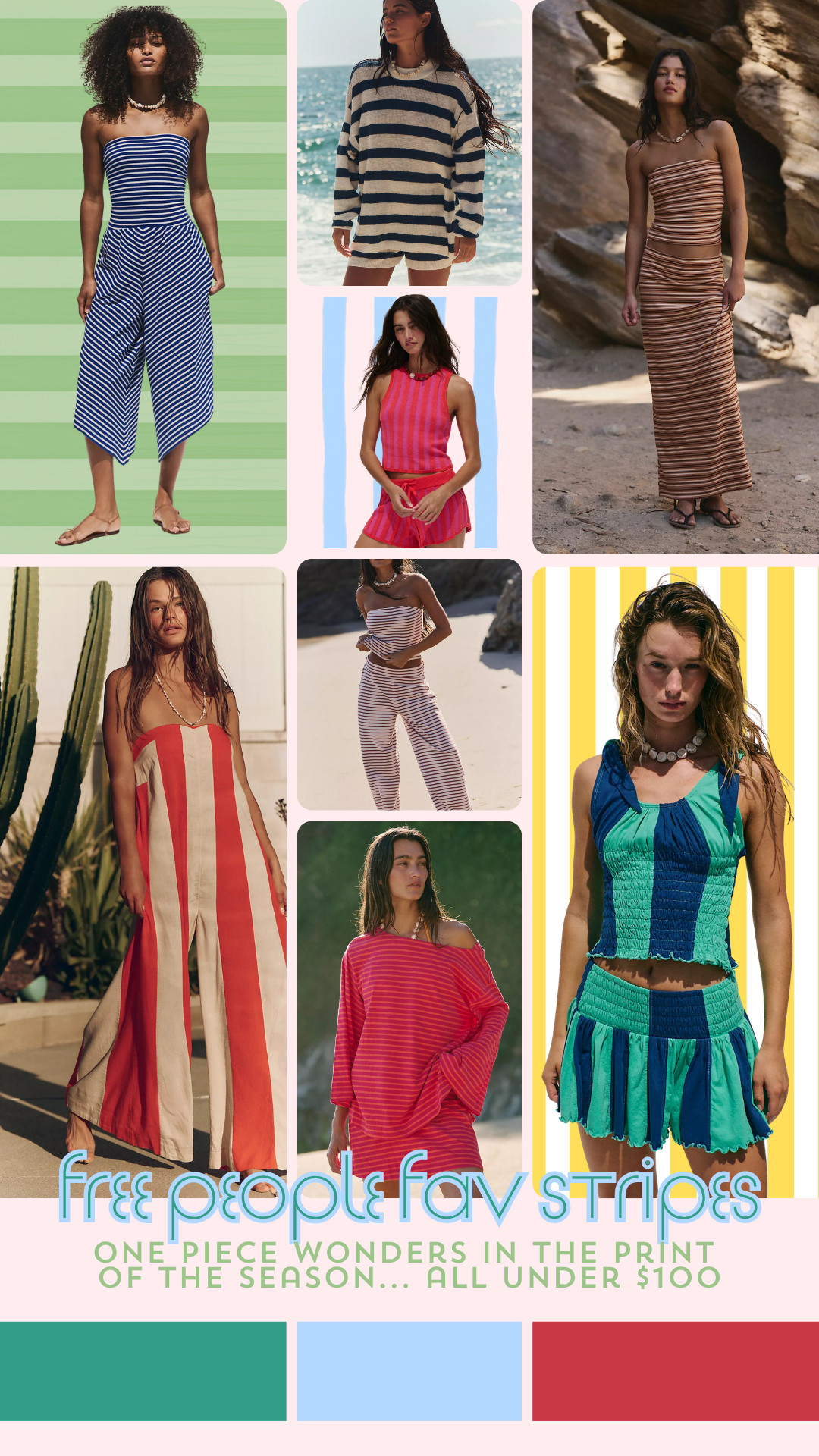 Current obsession: stripes that make a statement 💙❤️💚

From easy one-and-done jumpsuits to beachy sweater sets and striped maxis, these Free People finds are serving major summer energy—and every piece is under $100. Which one is coming home with you? ☀️🏖️ 

 #LTKootd #LTKSeasonal #LTKActive