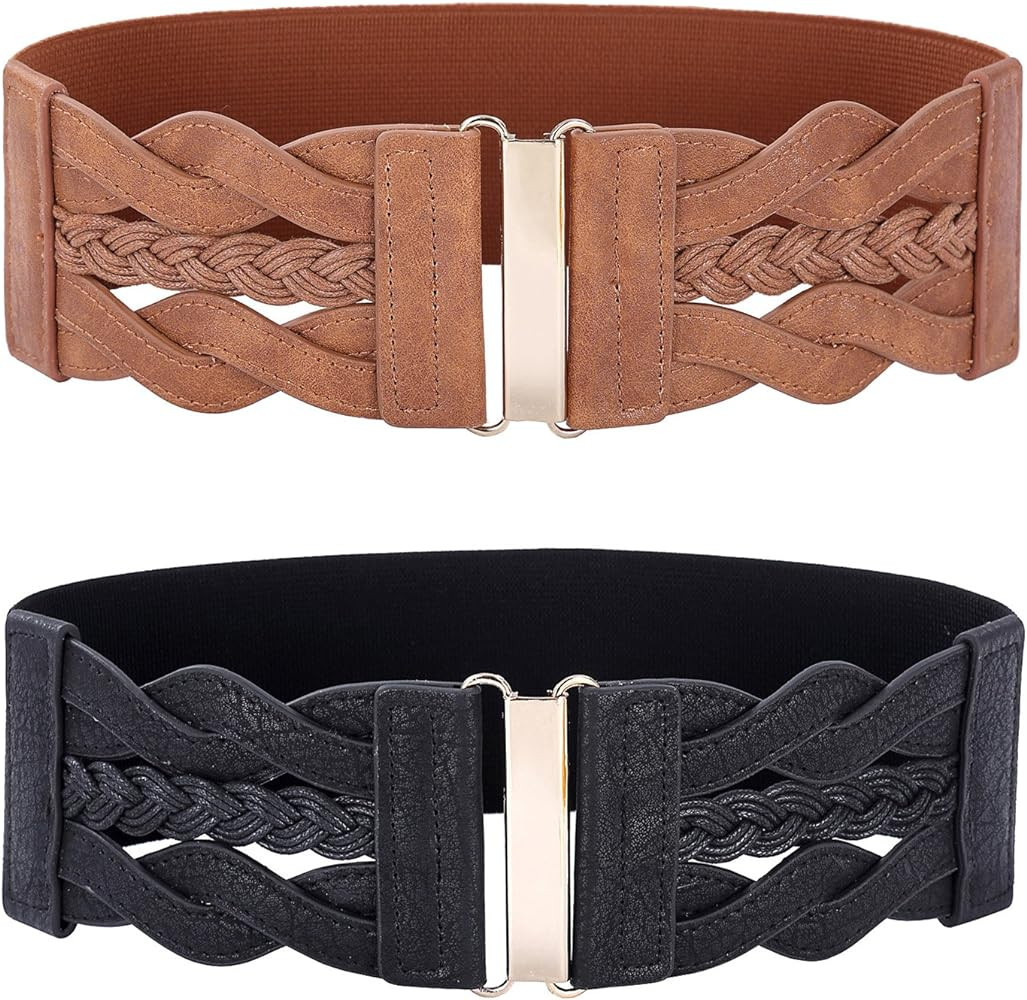 GRACE KARIN Women's Elastic Vintage Belt Stretchy Retro Wide Waist Cinch Belt | Amazon (US)