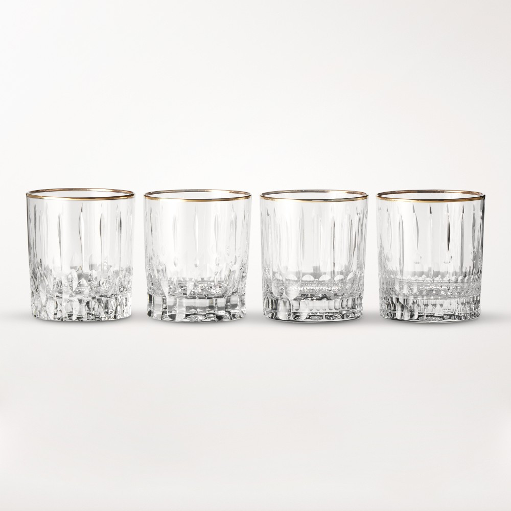 Wilshire Jewel Cut Double Old-Fashioned Glasses, Set of 4 | Williams-Sonoma