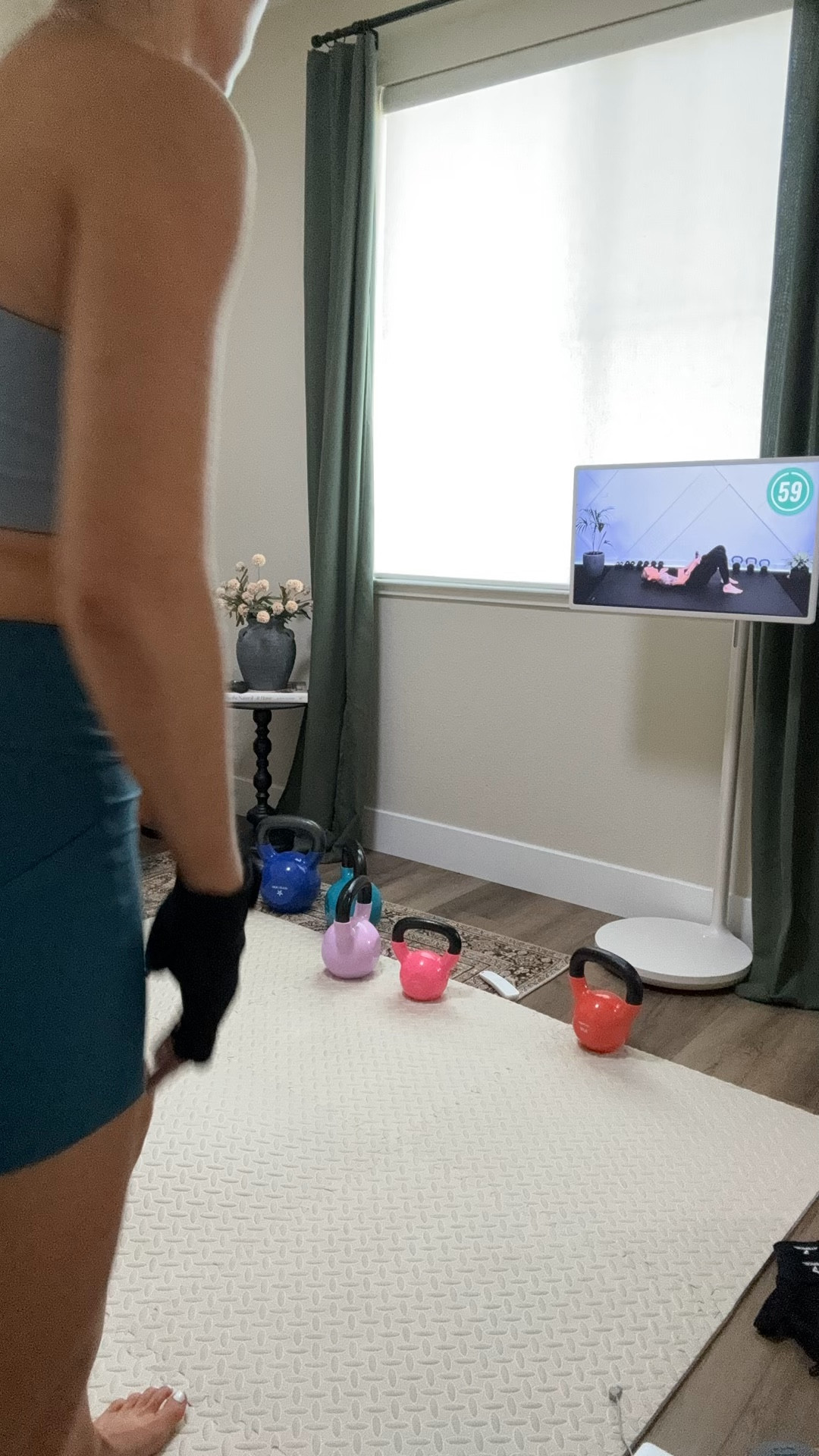 Amazon workout outfit
Amazon activewear 
Sports bra size small 
Bike short with pocket size small 
Linking all my at home workout equipment from Amazon   kettlebell

#LTKVideo #LTKActive #LTKFitness