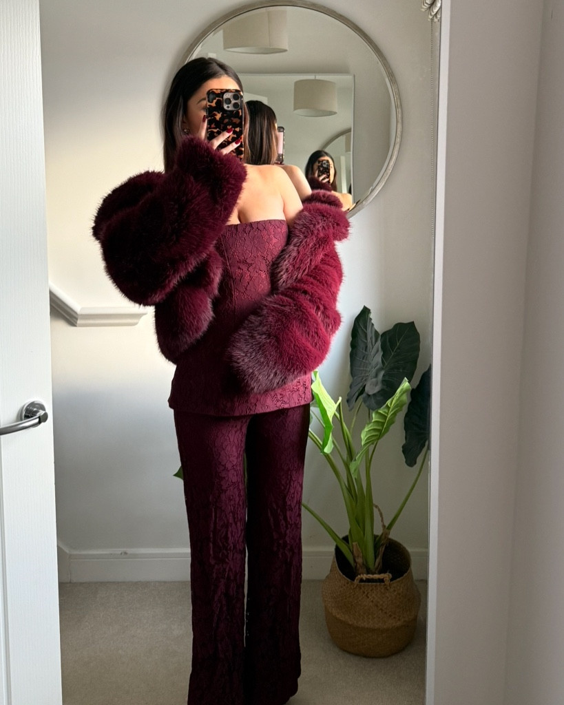 Burgundy everything, love this jumpsuit for a Christmas party! #christmasparty #partyoutfit #jumpsuit 

#LTKwinter #LTKpartywear #LTKfestive
