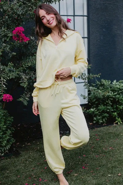 Yellow Scuba Pants Set Women's | Katydid
