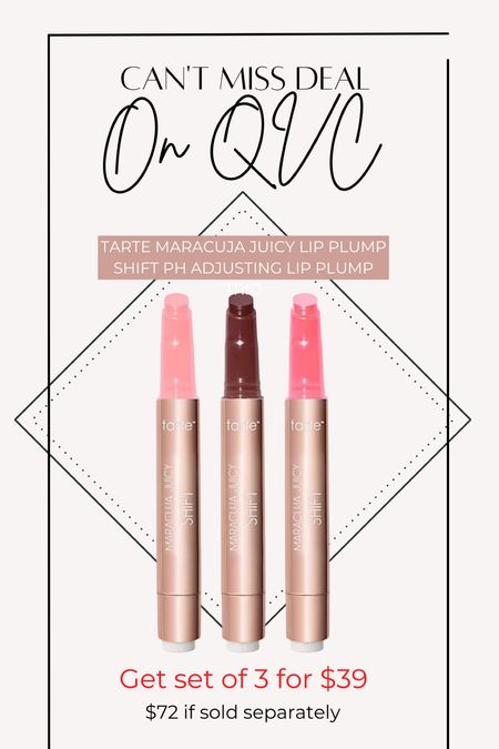 Get this set of 3 Tarte Maracuja Juicy Lip Plump Shift PH Adjusting Lip Plump for $39! #tarte 

#LTKbeauty