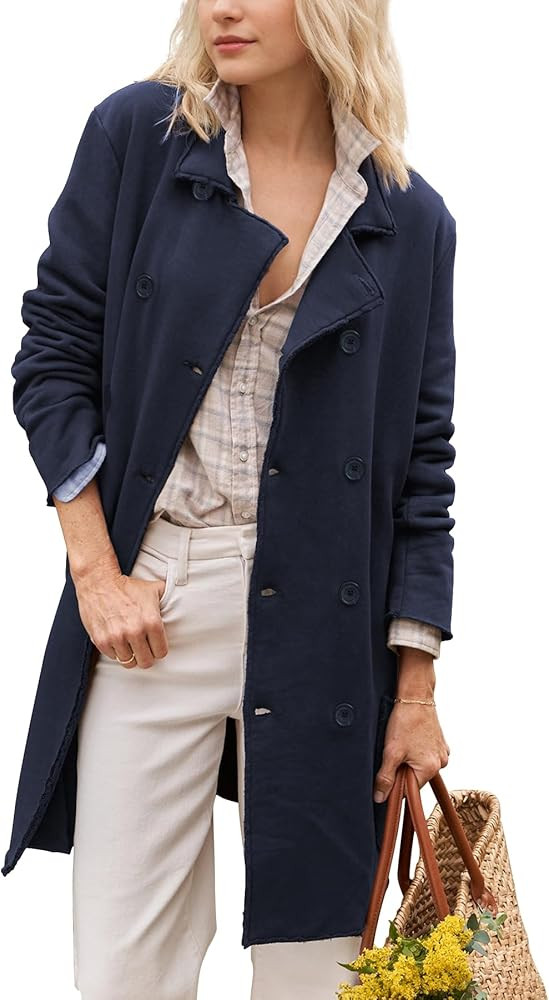 Ainangua Tipperary Trench Coat Women Double Breasted Lapel Long Coat Winter Fall Fashion Fleece J... | Amazon (US)