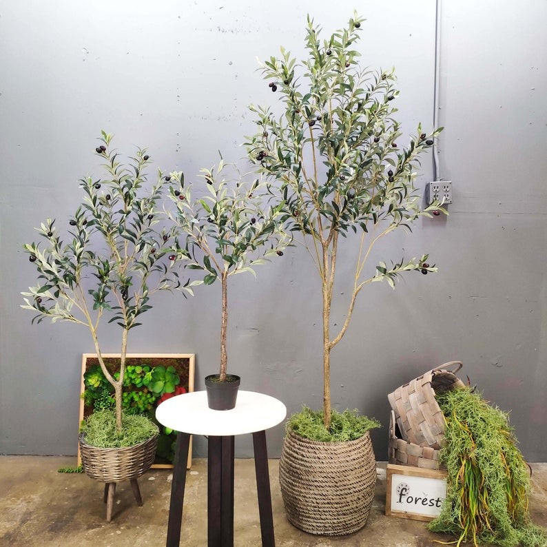 4 foot,6 foot Artificial Olive Tree,artificial tree,silk tree,Artificial Silk Plant,artificial tr... | Etsy (US)