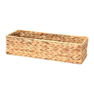 HOUSEHOLD ESSENTIALS Natural Water Hyacinth Long Narrow Rectangular Storage Basket ML-6691 - The ... | The Home Depot