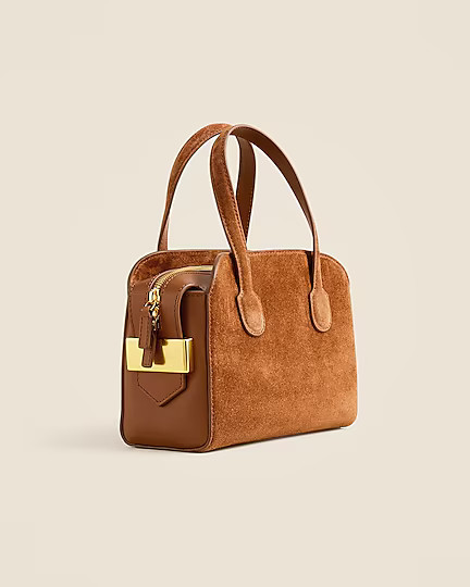 Small Berkeley top-handle bag in suede and leather | J. Crew US