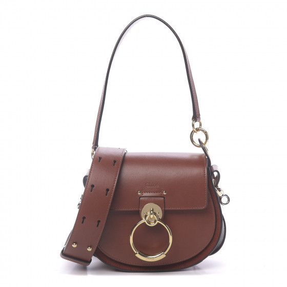CHLOE Calfskin Small Tess Bag Sepia Brown | Fashionphile