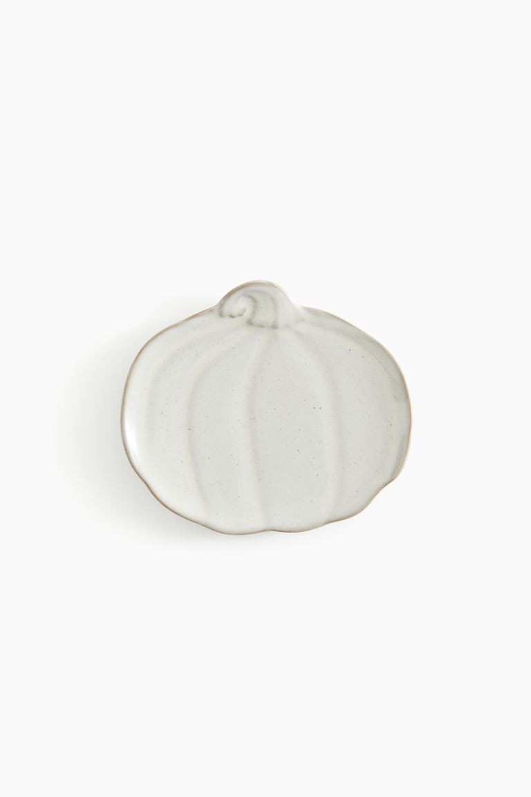 Reactive-Glaze Stoneware Plate - Light beige/pumpkin - Home All | H&M US | H&M (US + CA)