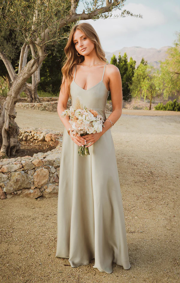 Faith Maxi Dress ~ Moss Green Luxe Satin | Show Me Your Mumu