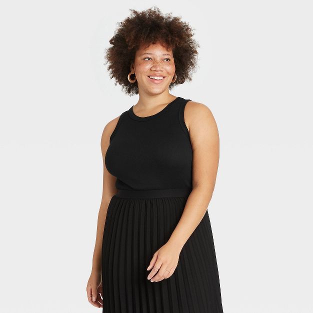 Women&#39;s Ribbed Tank Top - A New Day&#8482; Black XS | Target