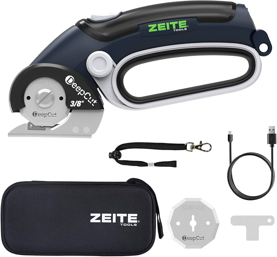ZEITE Deepcut 3/8" Electric Cardboard Cutter,Cordless Scissors with LED Light,Storage Box,Recharg... | Amazon (US)