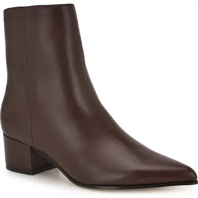 Nine West Maribu Pointed Toe Bootie in Dark Brown Suede at Nordstrom, Size 8 | Nordstrom